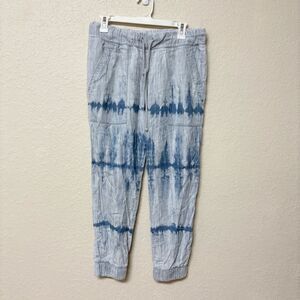 Cloth & Stone Blue Tie Dye Chambray Jogger Pants Size M Casual